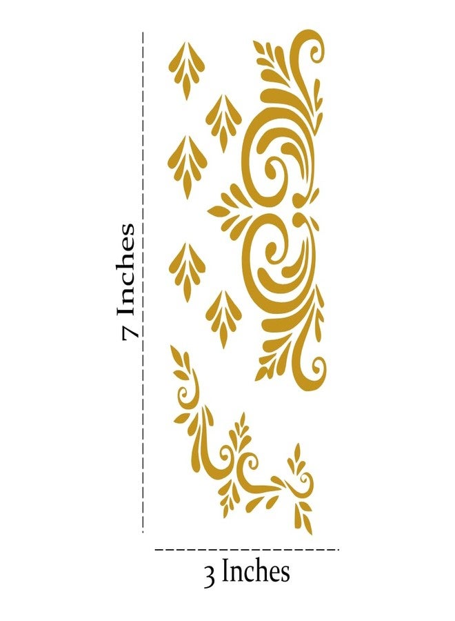 ORDERSHOCK Traditional Palm Mehndi With Golden Color & Bold Designs For Fingers & Palm, Simple Mehndi Sticker For Girls & Women - Image 3