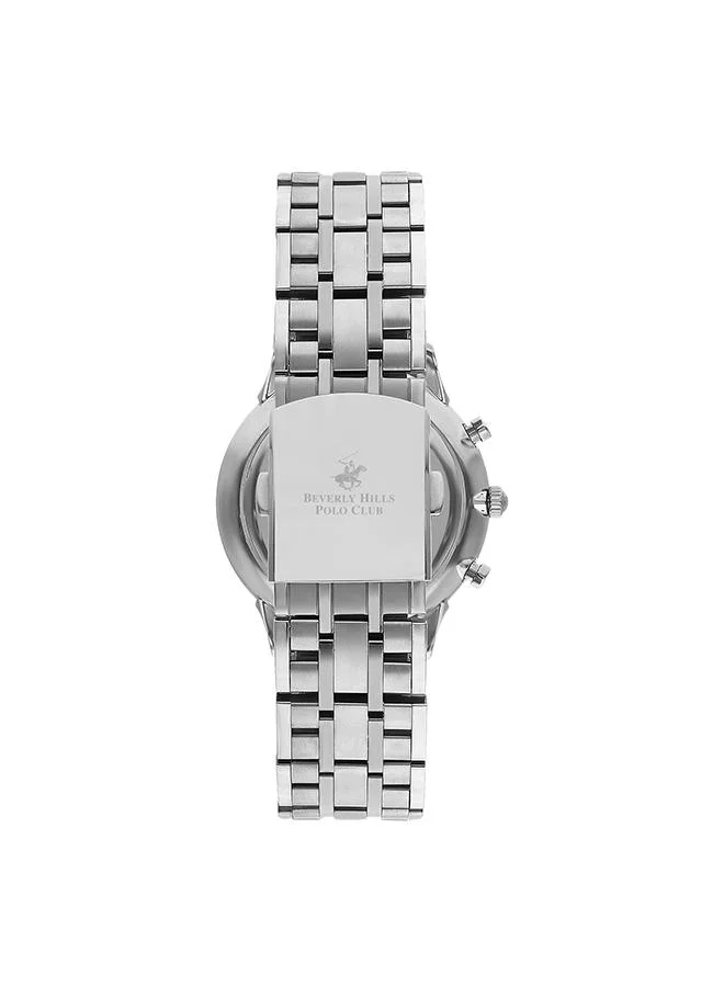 بيفرلي هيلز بولو كلوب Beverly Hills Polo Club Men's JP25 Movement Watch, Multi Function Display and Metal Strap - BP3346X.390, Silver