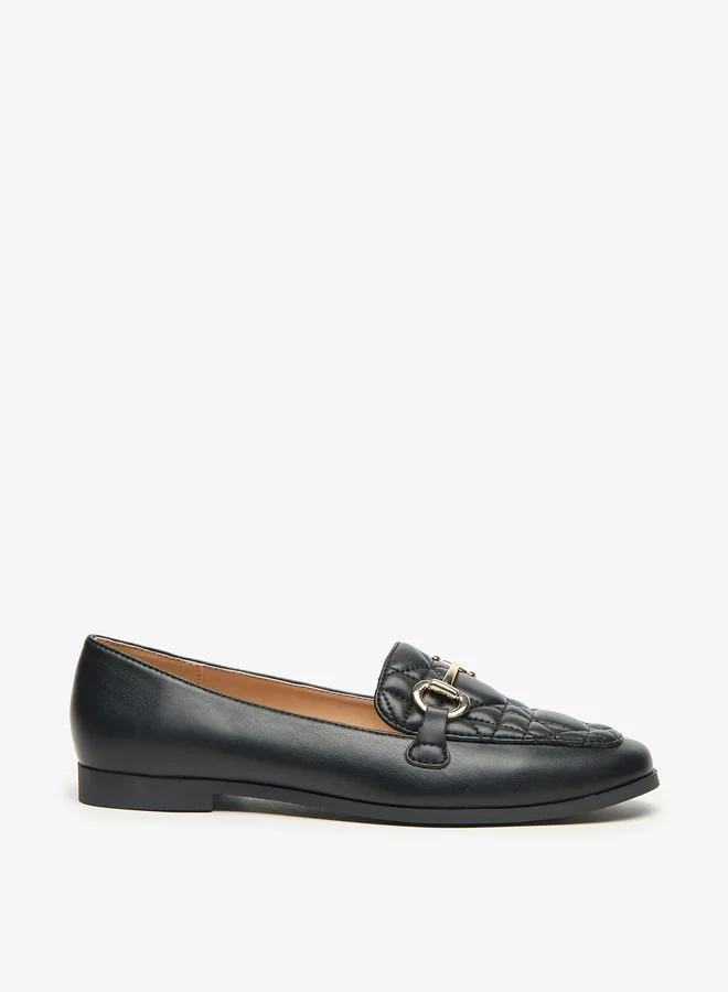 Celeste Women's Quilted Loafers with Metallic Accent
