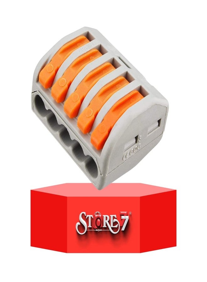 ستور 77 STORE77® مجموعة من 5 موصلات أسلاك رافعة صغيرة (5 منافذ)، موصلات توصيل الأسلاك، كتلة طرفية عالمية سريعة التوصيل لكابلات الأسلاك - Image 1