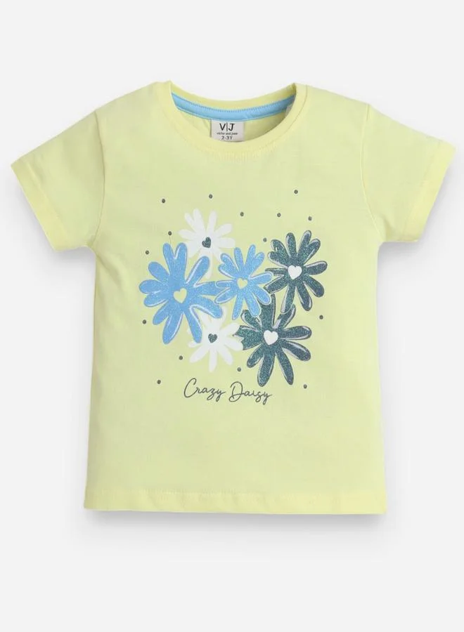 victor and jane Graphic Print T-Shirt and All-Over Printed Pyjama Set