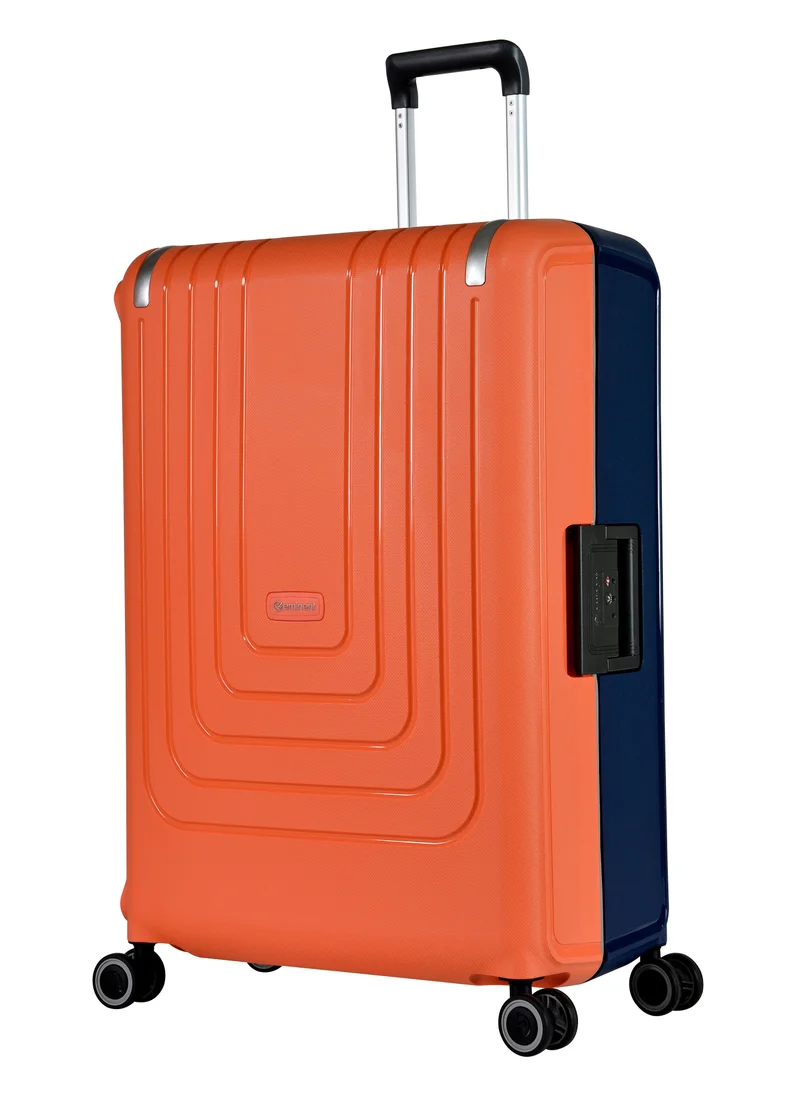 إيمينينت Vertica Hard Case Trolley Luggage Set of 2 Polypropylene Lightweight 4 Quiet Double Spinner Wheels With TSA Lock B0006M DarkBlue Orange