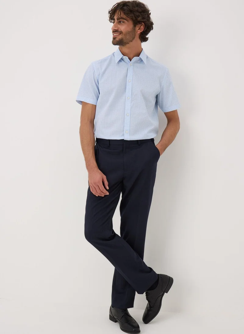Matalan Taylor & Wright Blue Check Sleeve Shirt