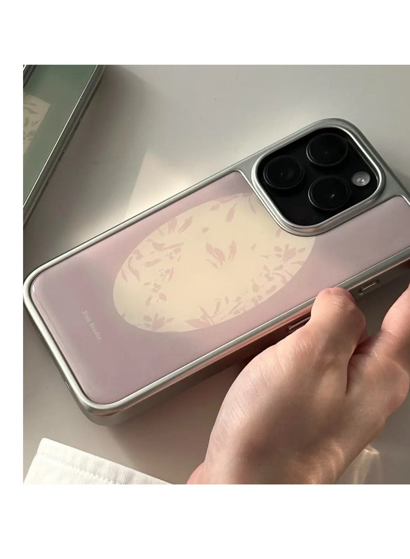 NIBEMINENT Branch Illustration Protective TPU Case Cover For iPhone 15 Pro Max, Purple