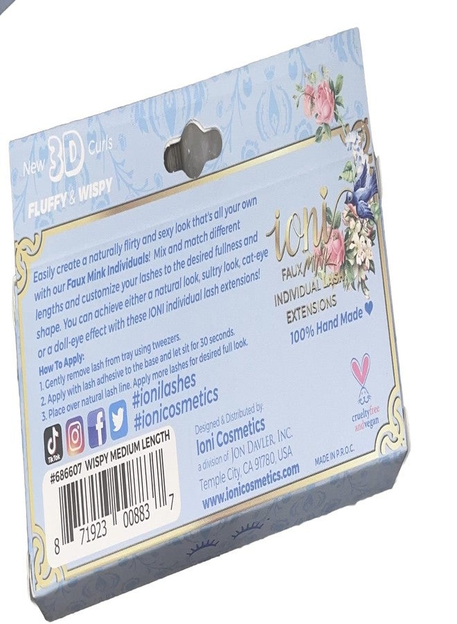 IONI Faux Mink Individual Lash Extensons 3-STRAND Medium-Length - Image 2