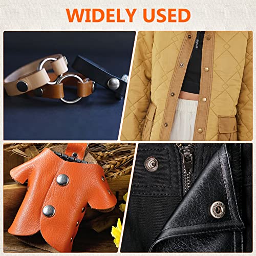 Alritz 15mm Leather Snap Fasteners Kit, 72 Set Metal Button Snaps Press Studs with 4 Setter Tools, 6 Colors Leather Snaps for Clothes, Jackets, Jeans Wears, Bracelets, Bags - Image 4