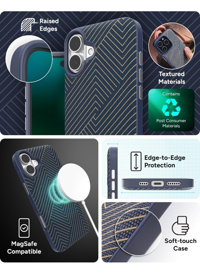 ZAGG London Snap Case for iPhone 16 Plus Navy with Gold Geometric Design - Image 5