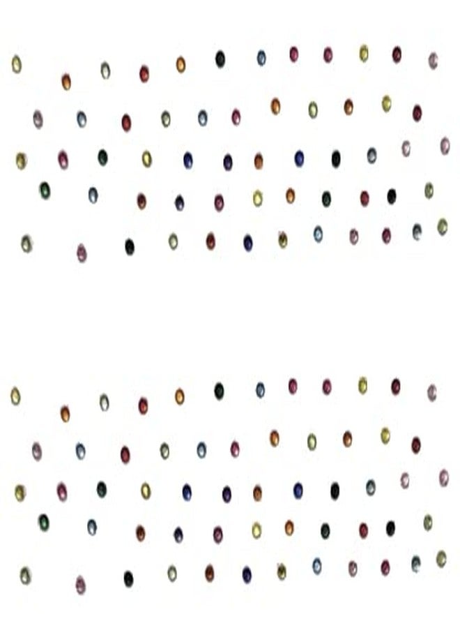 Small (Size-8) Multicolour Stone Bindi Set of 2 Pack