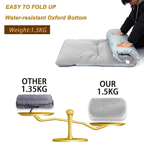 Gehannah Thick Camping Sleeping Pad, Soft Comfortable Microfiber Camping Cot Pads for Adults, Lightweight Foldable Sleeping mats for Traveling Hiking Backpacking Traveling Grey Large - Image 4