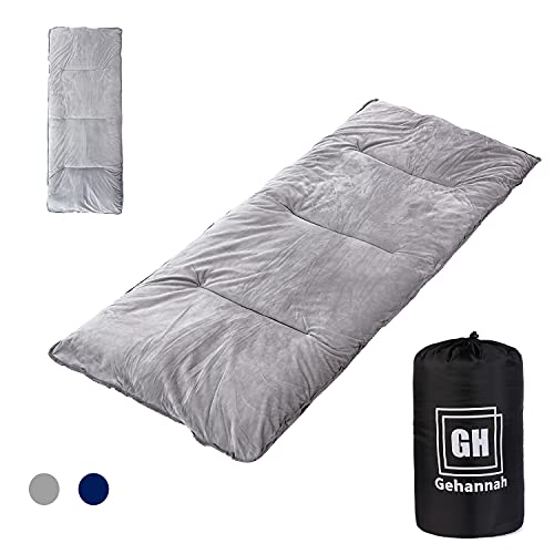Gehannah Thick Camping Sleeping Pad, Soft Comfortable Microfiber Camping Cot Pads for Adults, Lightweight Foldable Sleeping mats for Traveling Hiking Backpacking Traveling Grey Large - Image 1