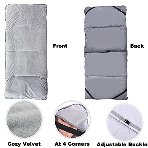 Gehannah Thick Camping Sleeping Pad, Soft Comfortable Microfiber Camping Cot Pads for Adults, Lightweight Foldable Sleeping mats for Traveling Hiking Backpacking Traveling Grey Large - Image 2