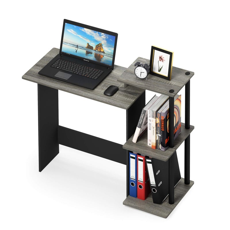 Furinno EFFICIENT Desk, 28.6" Wide Gaming Desk with 3 Open Side Shelves, Laptop Notebook Computer Desk, Office Desk for Home Office, Study Room, Dorm, Bedroom, French Oak - Image 5