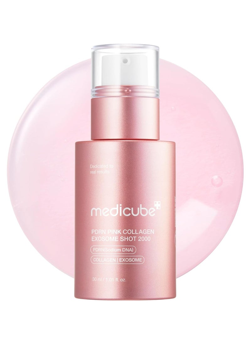 Medicube medicube PDRN Pink Collagen Exosome Shot Serum 2,000 PPM | Liquid Skin Booster | Exosome, Salmon DNA PDRN, Spicules | Uneven Skin Tone, Pore Care, Skin Texture | Korean Skin Care  - Image 1