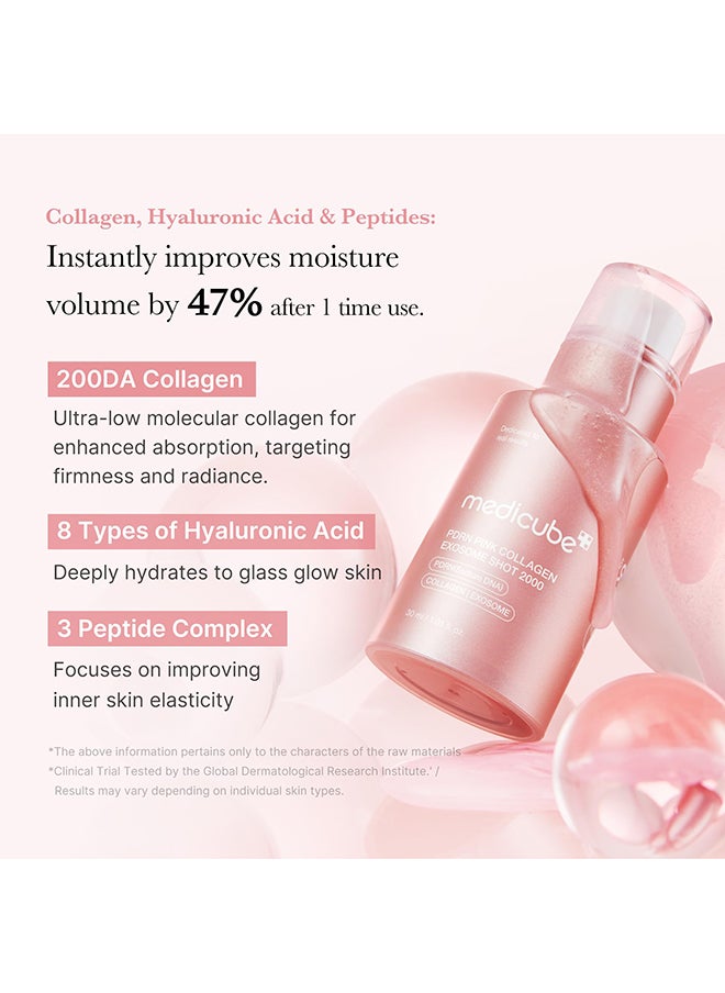 Medicube medicube PDRN Pink Collagen Exosome Shot Serum 2,000 PPM | Liquid Skin Booster | Exosome, Salmon DNA PDRN, Spicules | Uneven Skin Tone, Pore Care, Skin Texture | Korean Skin Care  - Image 3