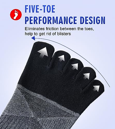 Fasot Toe Socks Women No Show Low Cut 5 Finger Cotton Mesh Wicking Athletic 6 Pack - Image 4