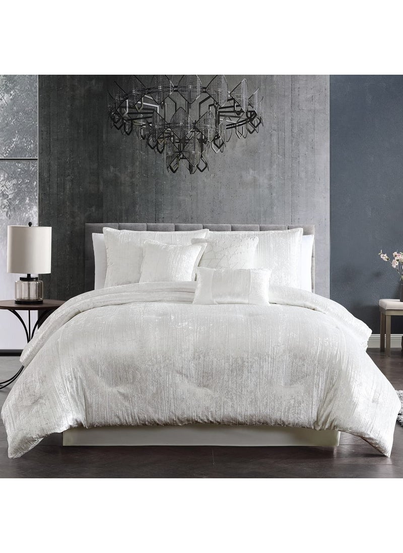 Riverbrook Home Riverbrook Home Turin Luxury Plush Comforter Set King White 7Piece Set 