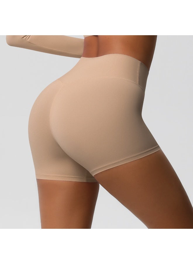 شورت يوغا نسائي بخصر مرتفع ورفع للمؤخرة، درزة داخلية 3 بوصات، بفرشاة مزدوجة للجري واللياقة البدنية - Image 3