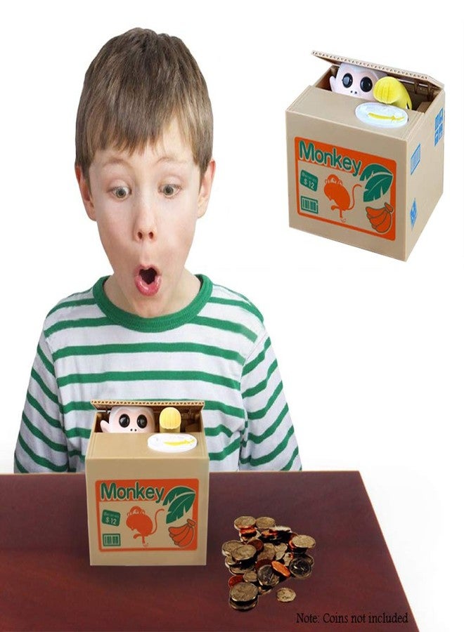Resulzon Kids Piggy Bank, Stealing ATM Coin Cash Money Counter Saving Can, Cute Mokey Electronic Smart Voice Prompt Piggy Bank Safe Locks, Great Gift for Boys & Girls Christmas - Image 2