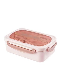 Generic Children's And Adults' Lunch Box With Spoon And Fork, 1.4L Leak Proof, 3 Compartments, Microwave, Dishwasher And Refrigerator, Pink  - Image 2