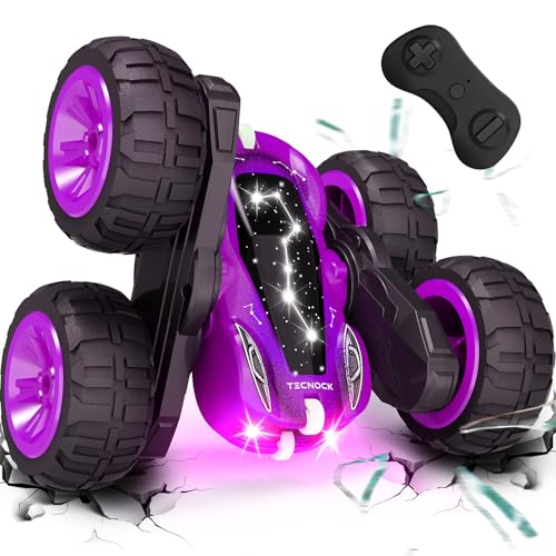 Tecnock Remote Control Car for Kids 24GHz RC Cars with USBC Easy Charging 4WD Double Sided 360 Rotates and Flips RC Stunt Car Toys Gift for Boys and Girls Ages 68 812 - Image 1