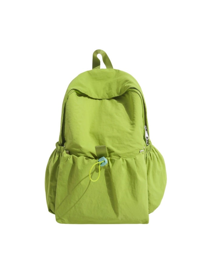 Minimalist Solid Color Nylon Campus Backpack - Lightweight School Daypack - Image 1