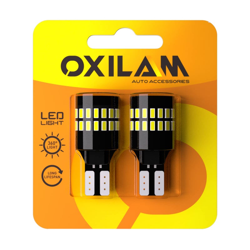 OXILAM Upgraded 912 921 LED Bulb Reverse Lights Backup Light Bulbs for Car 300 Higher Brightness 6000K White Mini Size Nonpolarity Canbus Error Free T15 906 W16W Bulb Pack of 2
