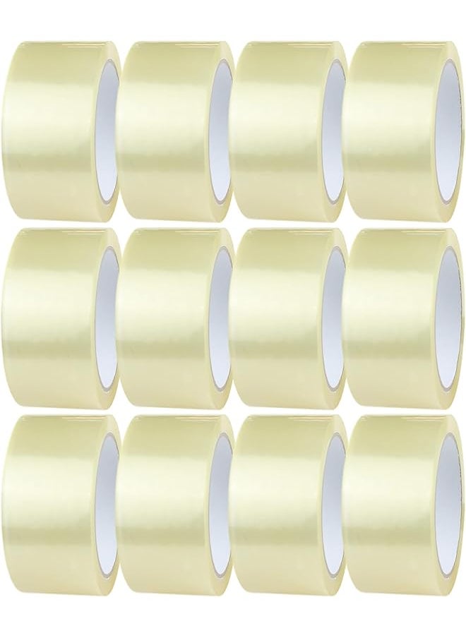 PROMASS - promass 12 Rolls Clear Acrylic General Purpose Tape (2 inches x 100 yards) Long-lasting Adhesive Packaging Tape for Sealing Parcel Boxes, Moving Boxes Houses, Office Supplies - 1200 Yards Pack - Image 1
