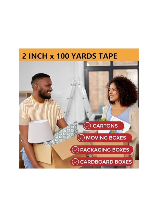 PROMASS - promass 12 Rolls Clear Acrylic General Purpose Tape (2 inches x 100 yards) Long-lasting Adhesive Packaging Tape for Sealing Parcel Boxes, Moving Boxes Houses, Office Supplies - 1200 Yards Pack - Image 1