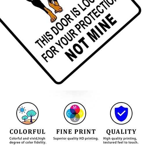 QKIODS Aluminum Metal Sign Retro Style Welcome To My Home Rottweiler Warning For Home Office Bedroom Living 8x12 Inches - Image 3