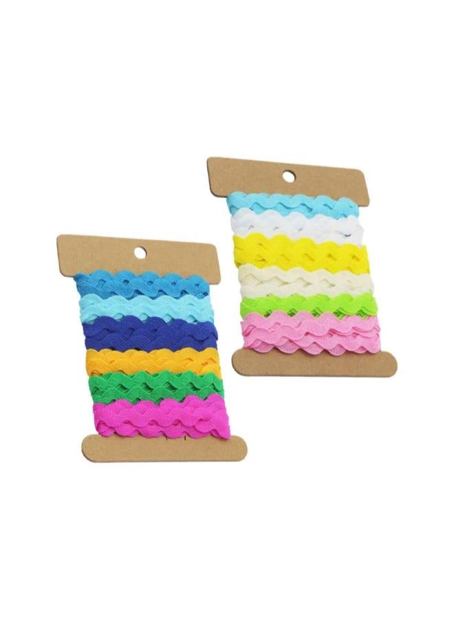 2 RIC rac Ribbon Roll 8mm Rick Rack Trim Zig Zag Braid Woven Trim Ribbon Tape for Sewing Gift Wrapping Crafting Wedding Baby Shower Party Sewing Rick Rack Decoration RIC rac Trim (6 Yards)  - Image 3