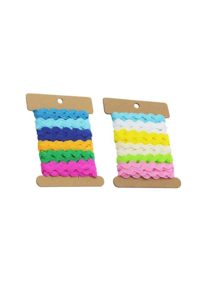 2 RIC rac Ribbon Roll 8mm Rick Rack Trim Zig Zag Braid Woven Trim Ribbon Tape for Sewing Gift Wrapping Crafting Wedding Baby Shower Party Sewing Rick Rack Decoration RIC rac Trim (6 Yards)  - Image 2
