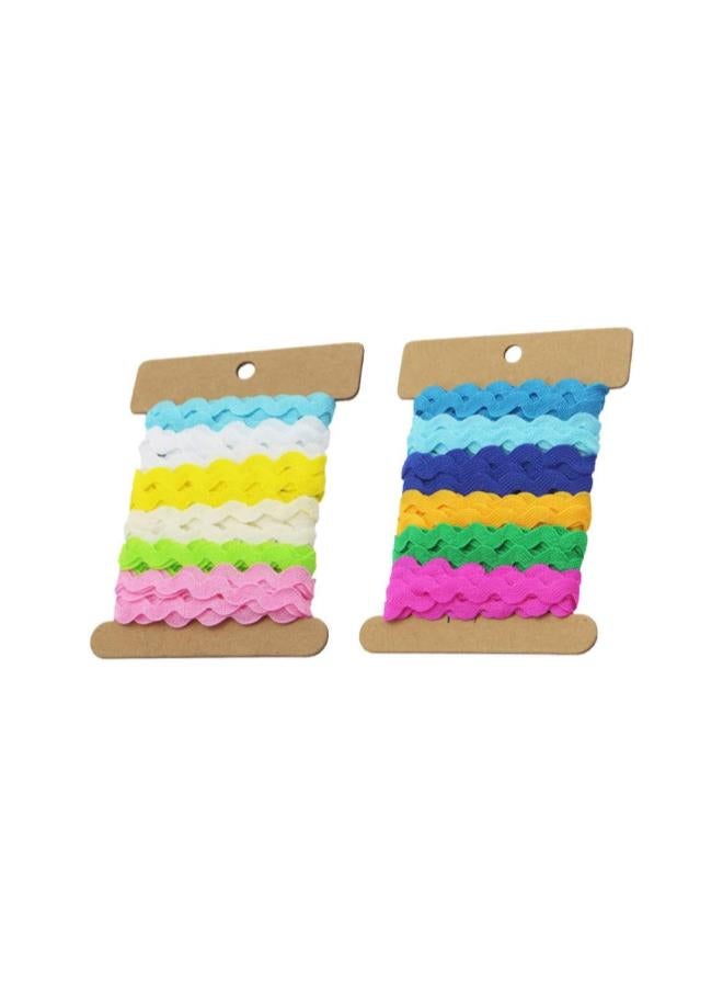 2 RIC rac Ribbon Roll 8mm Rick Rack Trim Zig Zag Braid Woven Trim Ribbon Tape for Sewing Gift Wrapping Crafting Wedding Baby Shower Party Sewing Rick Rack Decoration RIC rac Trim (6 Yards)  - Image 1