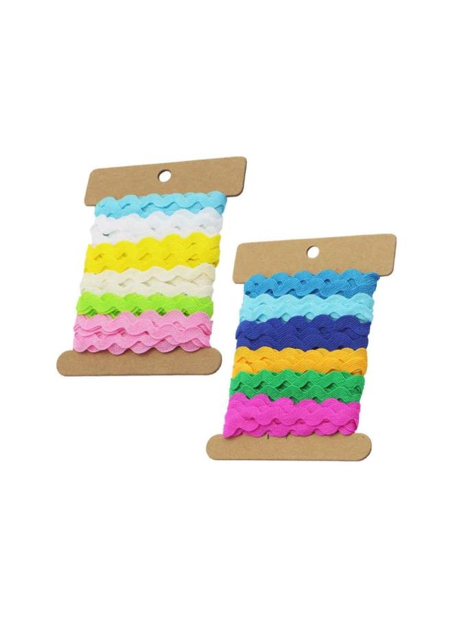 2 RIC rac Ribbon Roll 8mm Rick Rack Trim Zig Zag Braid Woven Trim Ribbon Tape for Sewing Gift Wrapping Crafting Wedding Baby Shower Party Sewing Rick Rack Decoration RIC rac Trim (6 Yards)  - Image 5