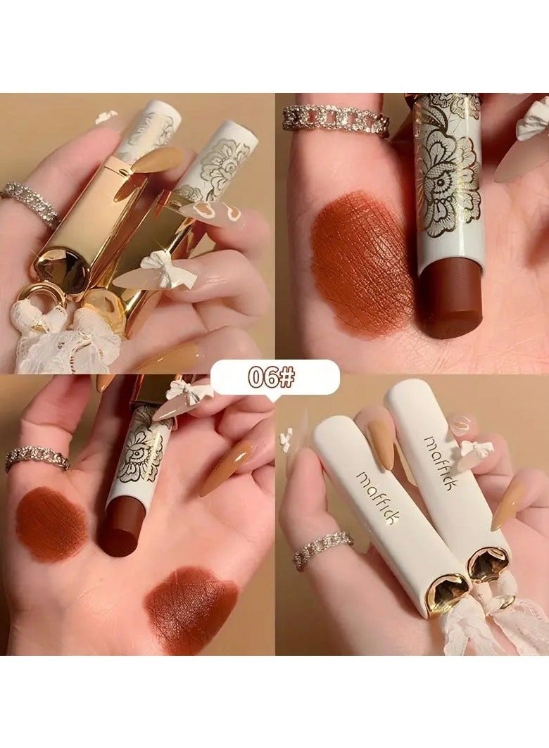 MAFFICK Lace Matte Lipstick - Velvet Finish, Long-Lasting, Non-Stick Cup, Versatile for All Skin Types, Red Shades #06 - Image 1