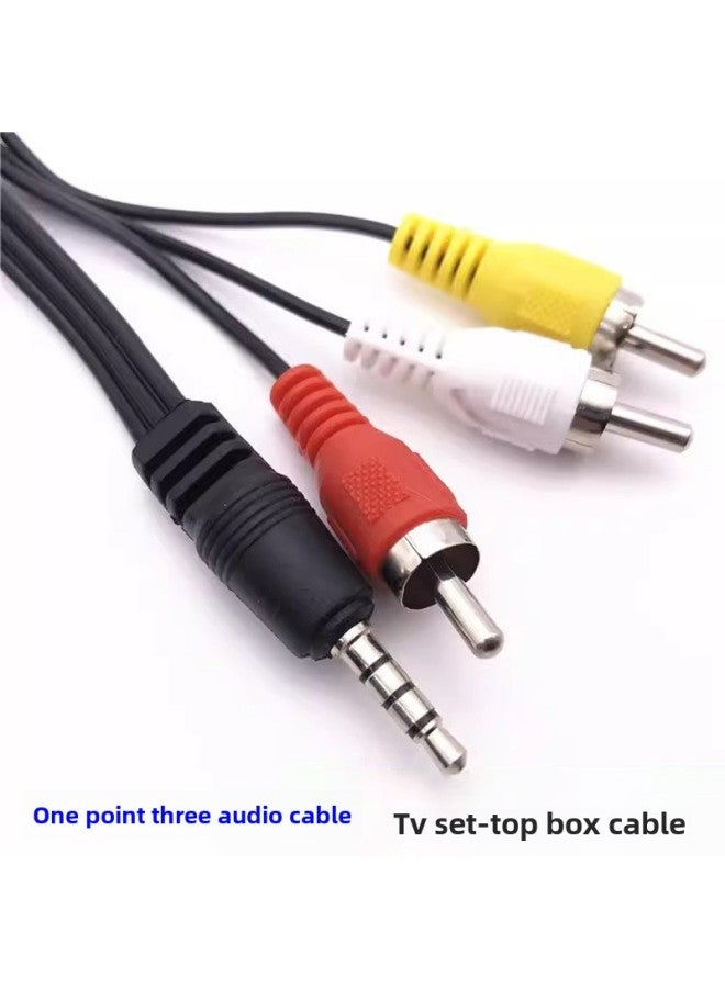 Av Cable One-to-three Tv 1 To 3 Audio Output Conversion Cable Three-color Video 3rca Lotus Network Set-top Box-Color:Black-Length:One-to-three Audio Cable ( 1m )  - Image 1