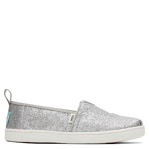 TOMS Alpargata Sneaker, Silver Iridescent Glimmer, 1 US Unisex Big Kid - Image 3