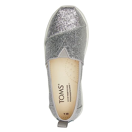 TOMS Alpargata Sneaker, Silver Iridescent Glimmer, 1 US Unisex Big Kid - Image 5