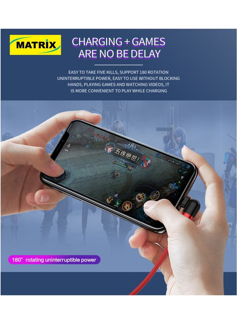MATRIX MX650 Fast Charging & Data Transfer 100W Type-C to Type-C Gaming Cable - 1.2M Cable Length - Black  - Image 2
