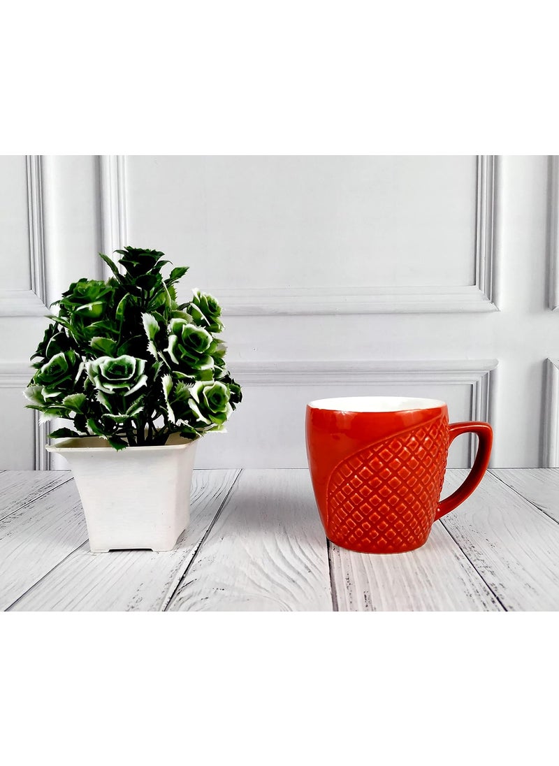 MOODY PANDA MOODY PANDA Large Set of 6 Cups Cup Set Ceramic 175 ml Tea Cups Coffee Cups Large Cups Cup Set of 6 Rust  - Image 2