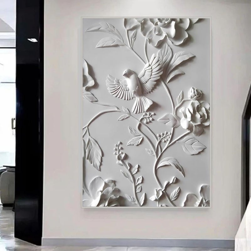 Marktna One piece of printed canvas wall art in a plaster painting design with a hollow frame, measuring (60×90). - Image 3