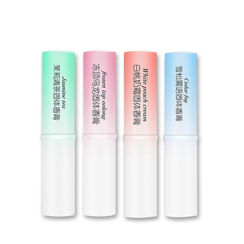 Grospe 4PCS Solid Balm Sets Solid Perfume Portable Pocket Balm Perfume Perfect for Travel Use Natural Fragrance Parfum for Men and Women 