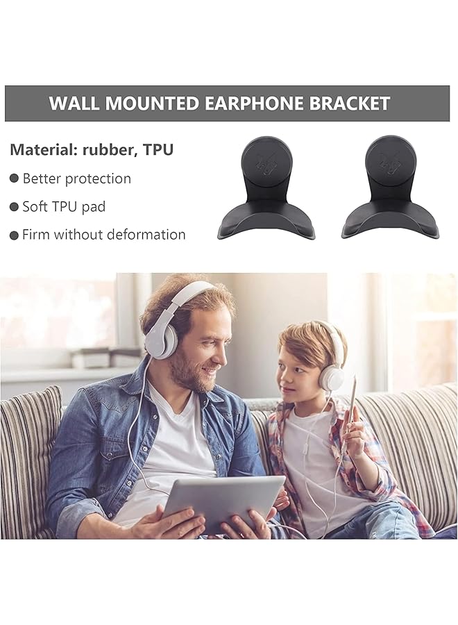 erorex Headphone Stand Wall Mount Headphone Hanger Universal Adhesive Gaming Headset Mount Holder Suitable For Most Earphones Like Sennheiser Beats Akg Audio Technica Sony Black - Image 2