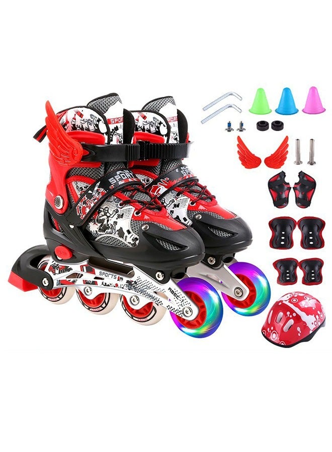 Arabest Adjustable Size Roller Skates, Inline Roller Skates for Kids, Light Up Single Row Skate Shoe, Adjustable Size Roller Skates, Inline Roller Skates for Kids, Light Up Single Row Skate Shoe - Image 1