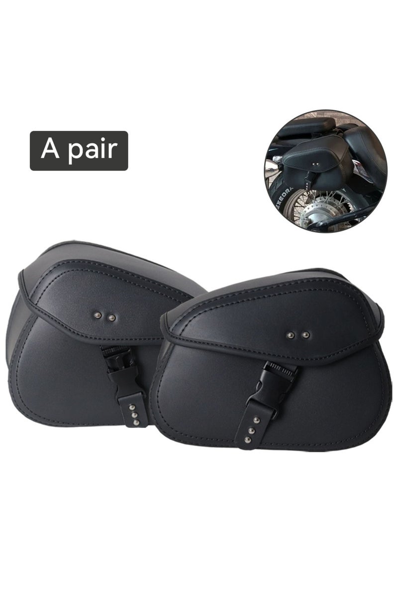 black Universal Motorcycle Saddlebags Side Tool Pouch Luggage Storage Bags Saddle Bags For Honda Yam