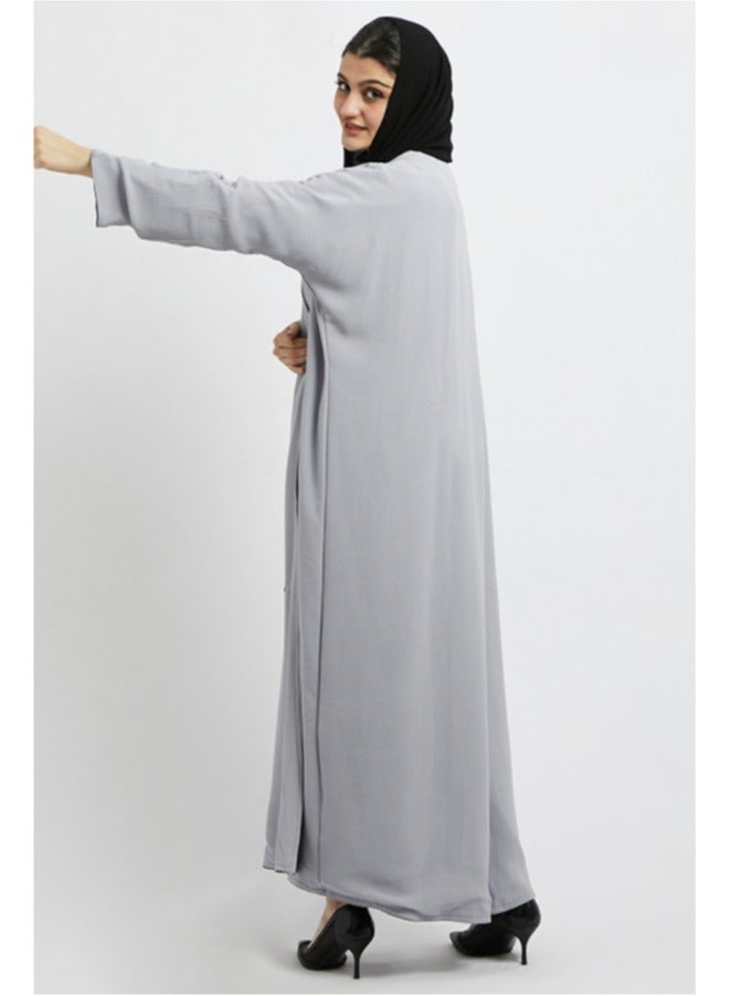 إيفا Evva عباية سعودية فاخرة للنساء - ملابس محتشمة أنيقة مفتوحة من الأمام من قماش فاخر - مثالية لرمضان والعيد والأناقة اليومية. - Image 2