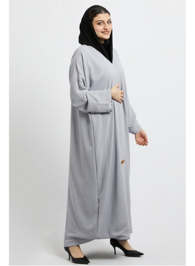 إيفا Evva عباية سعودية فاخرة للنساء - ملابس محتشمة أنيقة مفتوحة من الأمام من قماش فاخر - مثالية لرمضان والعيد والأناقة اليومية. - Image 1