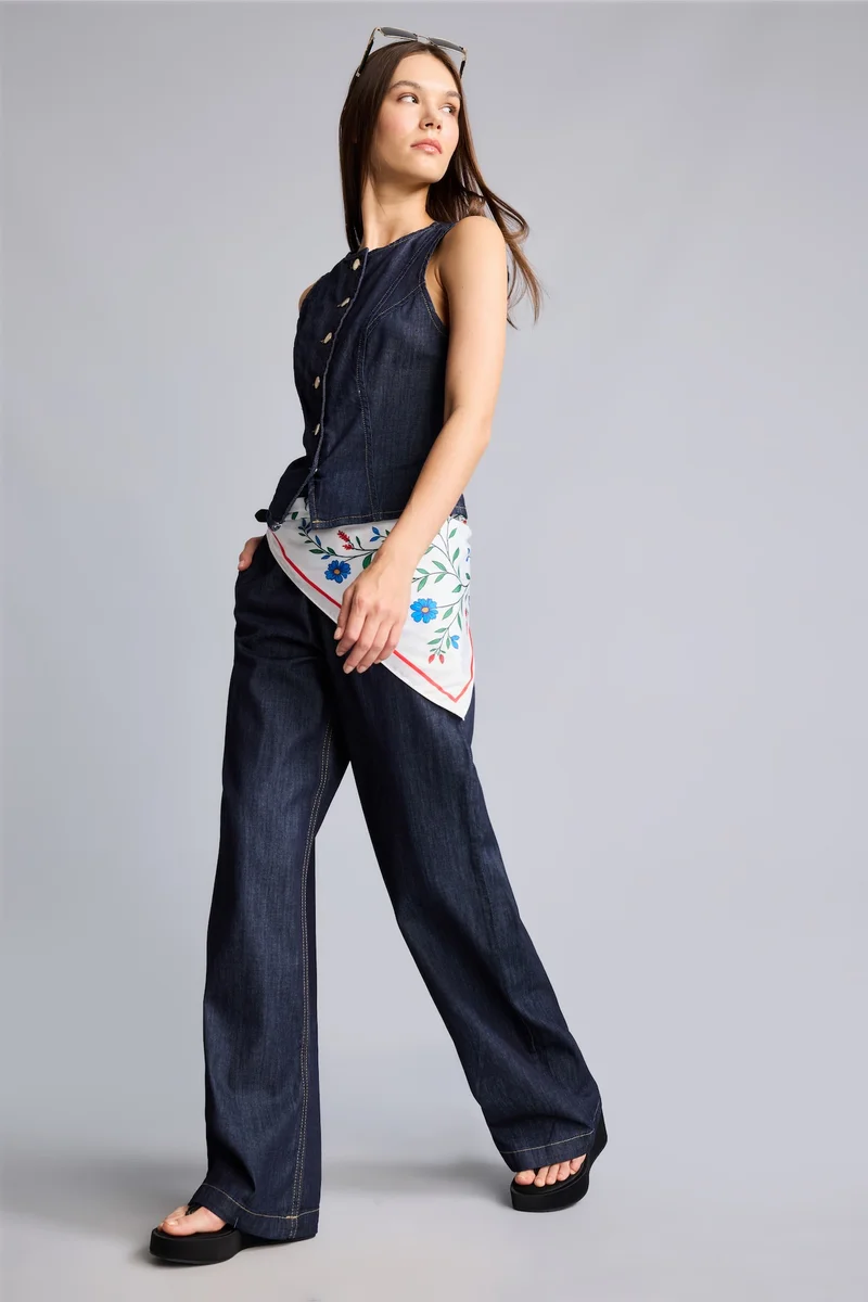 100% Cotton Wide Leg Jeans