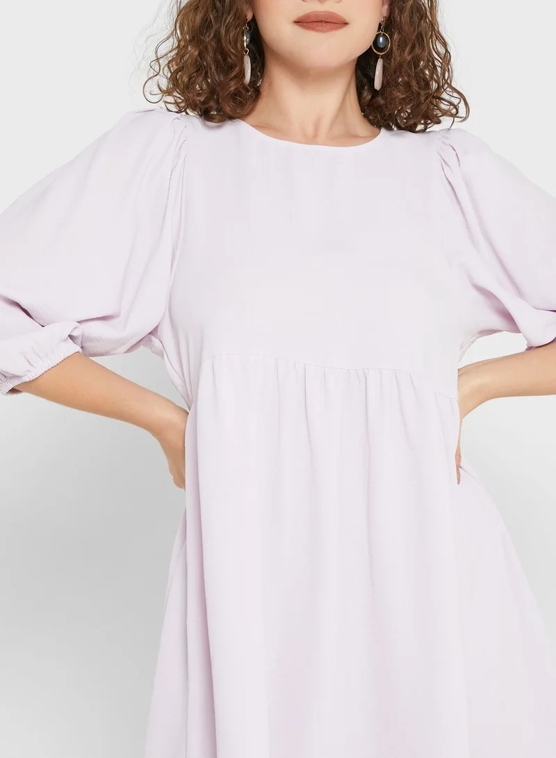 Jacqueline de Yong Balloon Sleeve Pleat Detail Dress