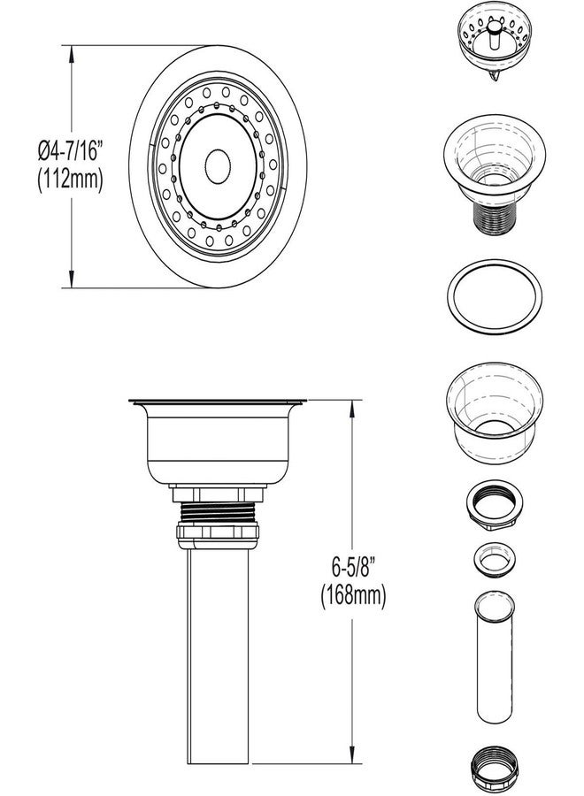 Elkay lkj35 Basket Strainer with Tailpiece - Chrome - Image 3