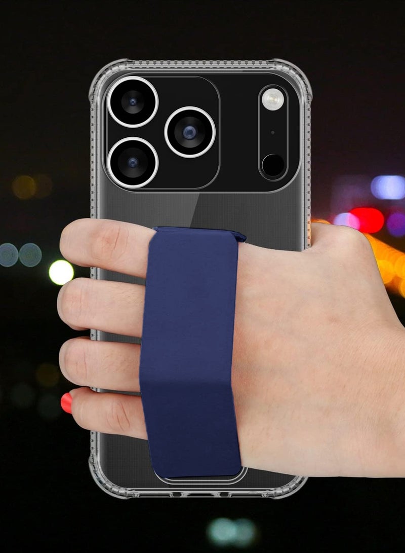 Wtech Apple iPhone 17 Pro Max 5G 2025 TPU Hand Grip Air Pillow Case Cover (MCGHTN) - Clear/Navy Blue - Image 4